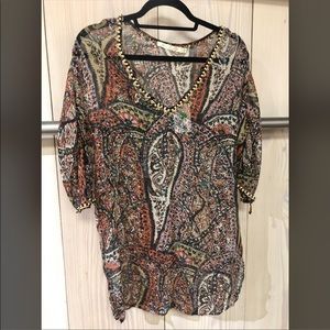 Joie Silk Beaded Top / Swim Cover up